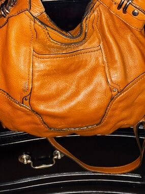 OrYANY Italian Leather Hobo Shoulder Bag in Cognac Brown